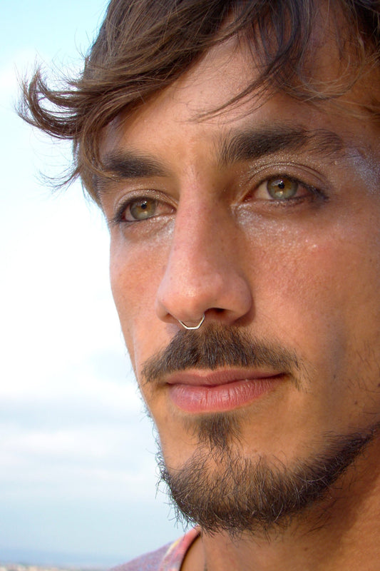 נזם גיאומטרי מכסף