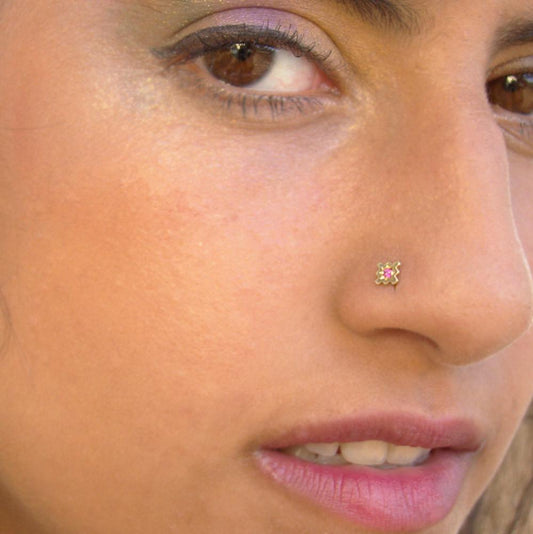 עגילי זהב רובי