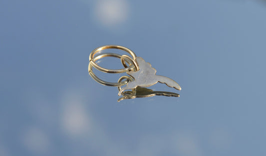 עגילי חישוק כסף של יונק הדבש