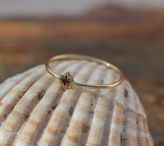 טבעת זהב רובי