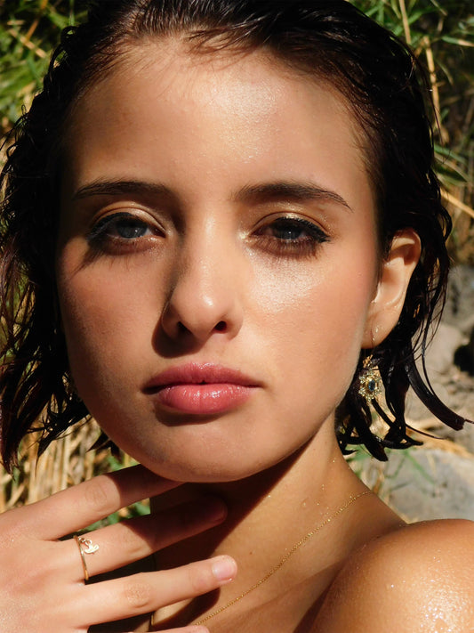 טבעת זהב לוטוס ספיר