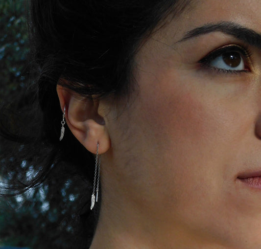 עגיל מושחל מנוצה