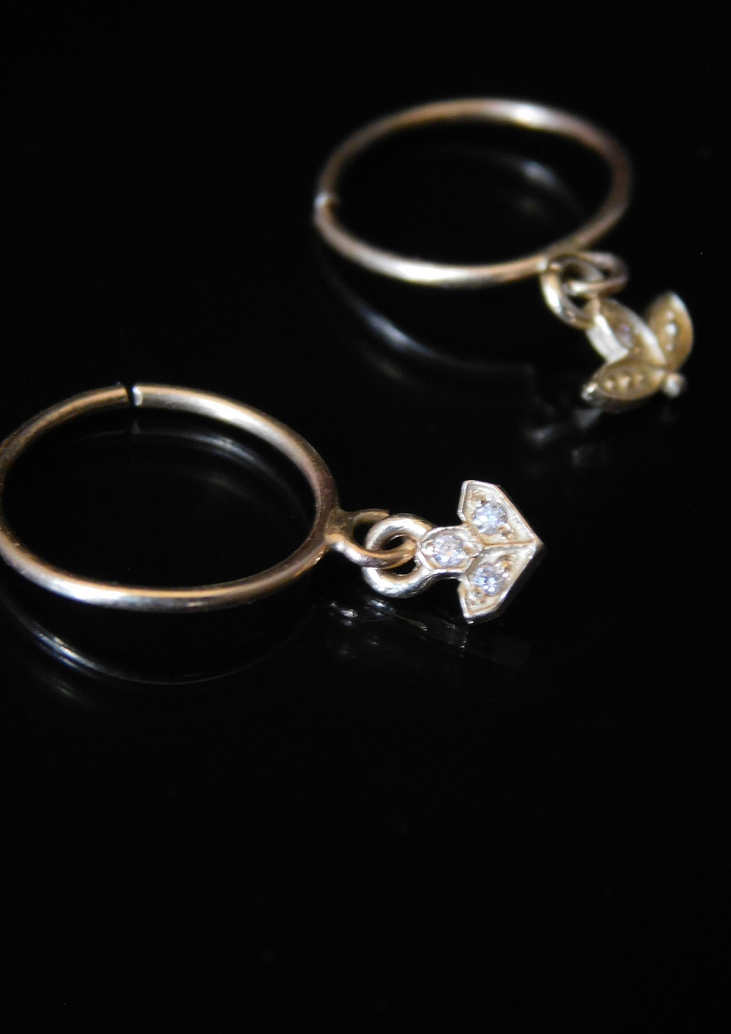 Lotus hoop silver cartilage earring