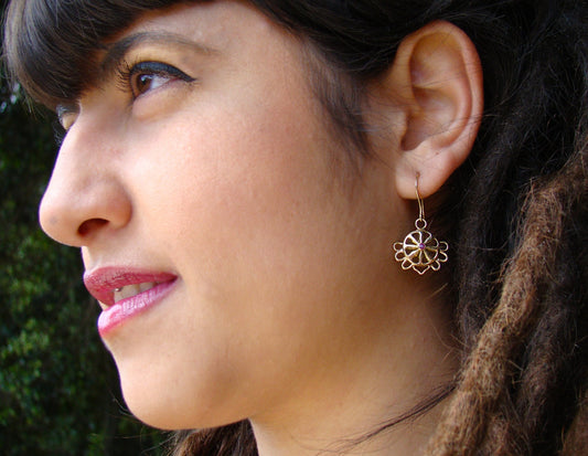 עגיל לוטוס דהרמה -עגילי זהב