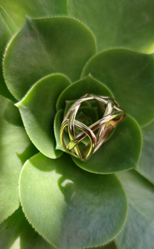 טבעת מצופה כסף או זהב אינפיניטי עם חותם שלמה בעיצוב קלטי