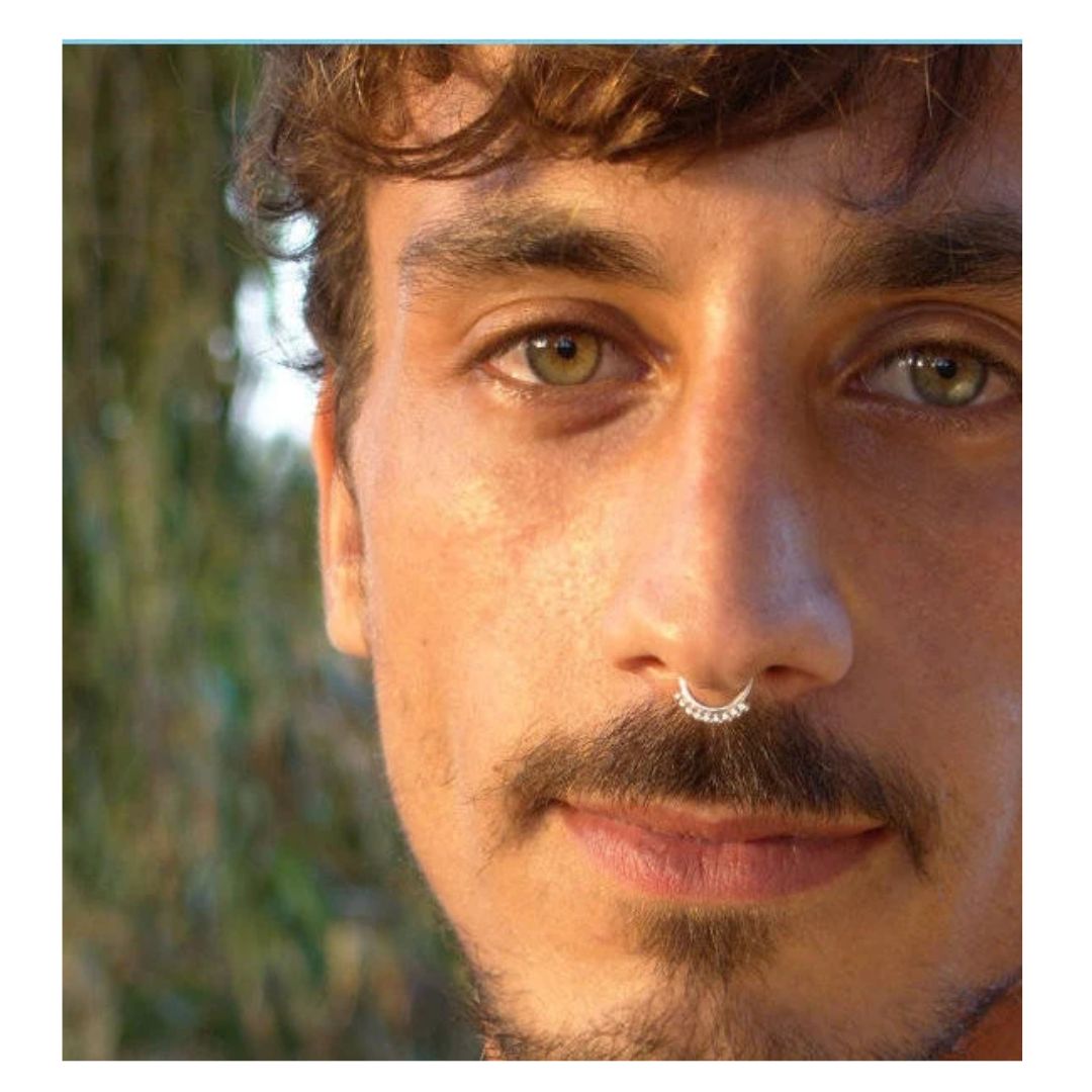 Tribal Sterling Silver Septum Ring for man