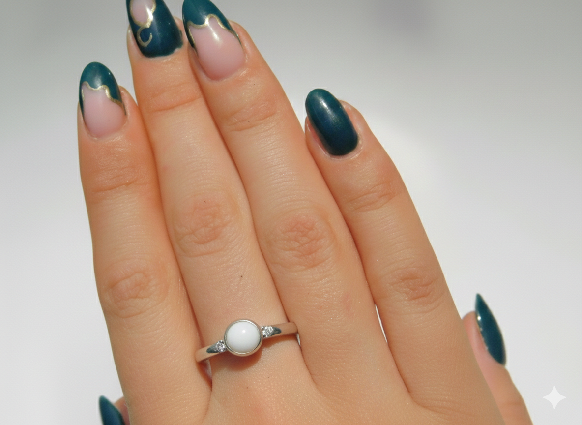 Dainty Breast Milk Rings in Silver and diamonds