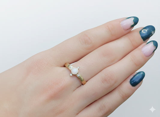 Classic Breast Milk Rings in Silver and diamonds