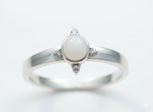 Classic Breast Milk Rings in Silver and diamonds