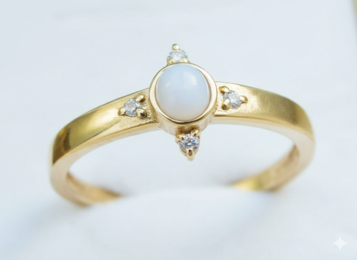 Classic Breast Milk Rings in Gold and diamonds