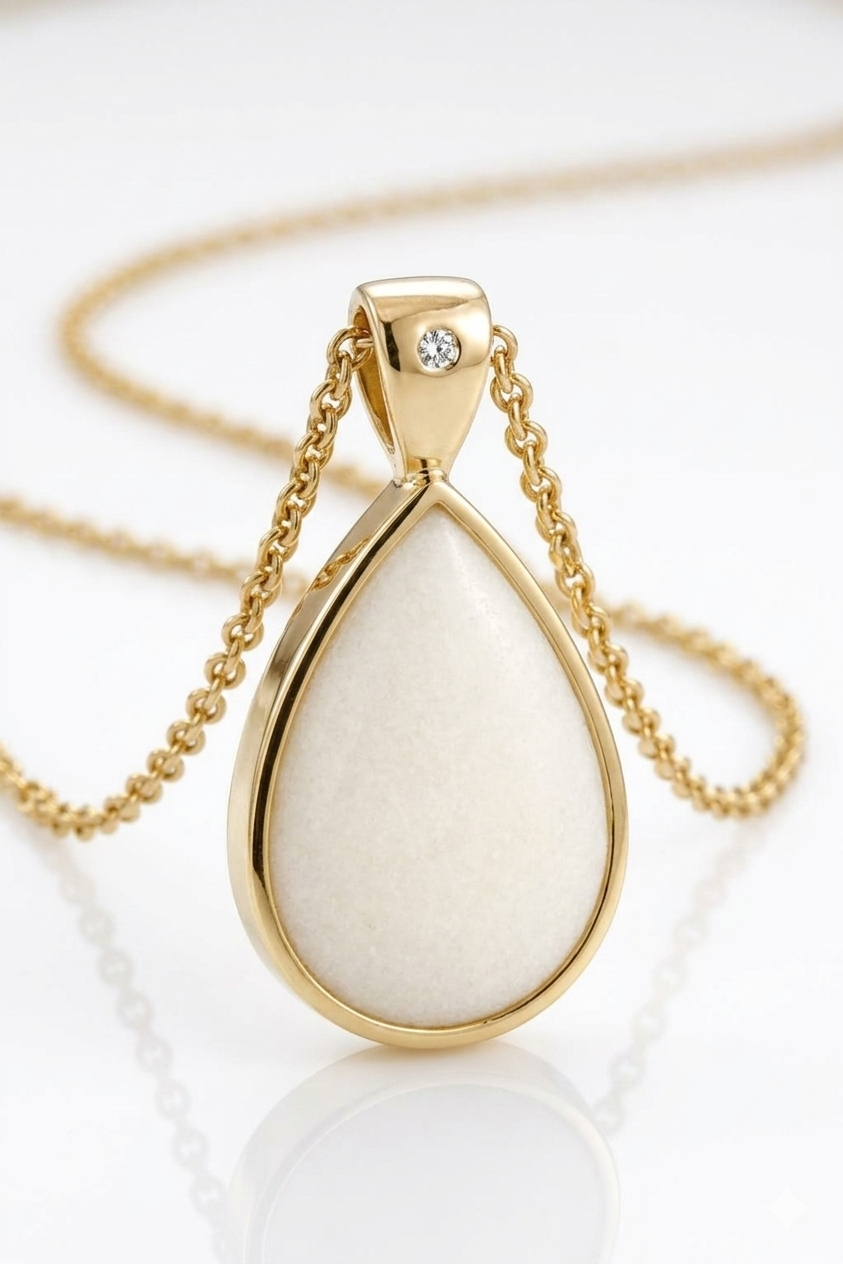 14K Gold Breast Milk drop Pendant
