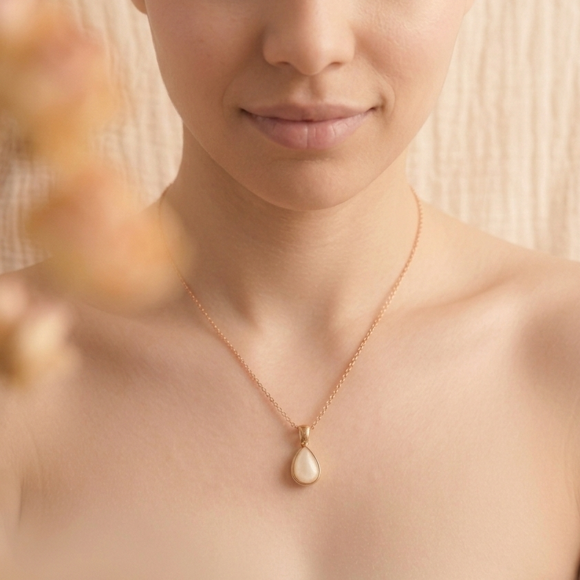 14K Gold Breast Milk drop Pendant