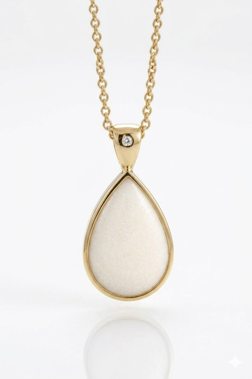14K Gold Breast Milk drop Pendant