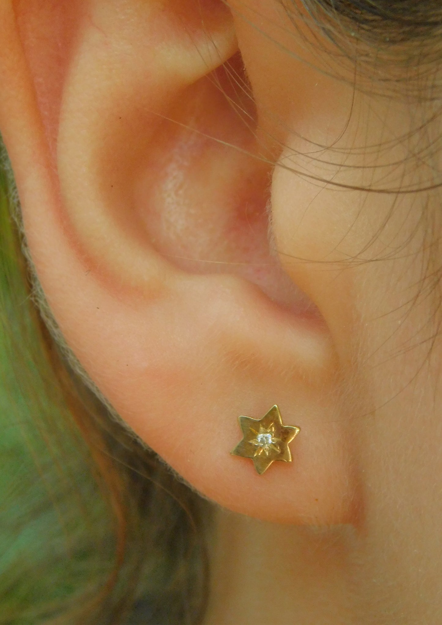 Star of David gold and diamond earrings