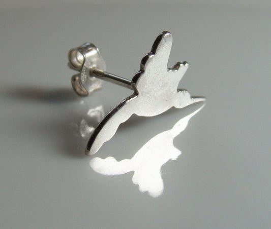 Big Hummingbird silver earring