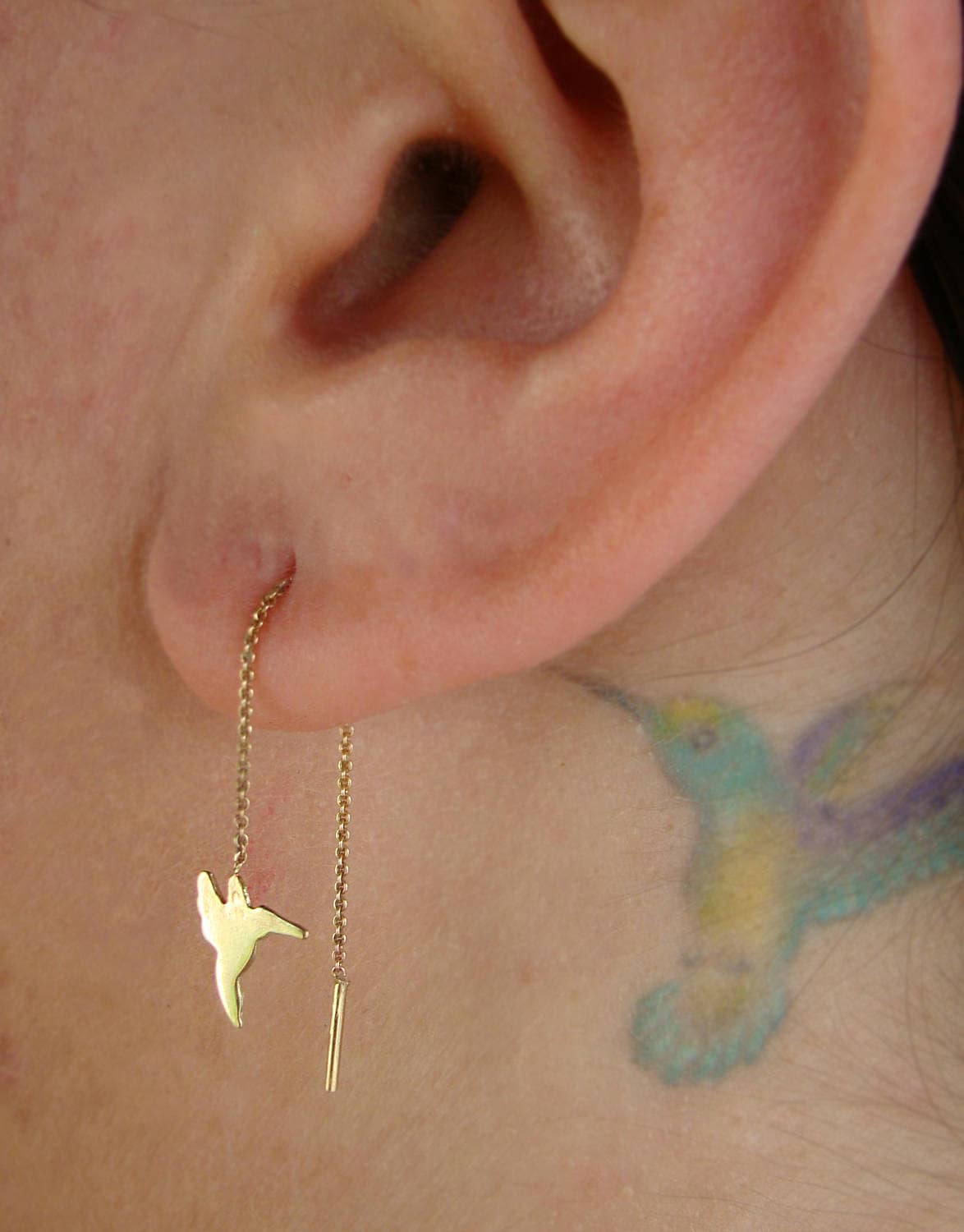 Hummingbird Threader Earring