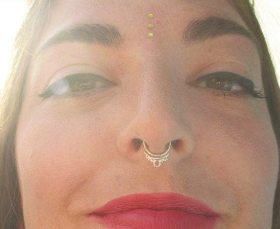 Tribal septum, Gold Septum, septum piercing , Gold Septum ring, nose jewelry, gold piercing, gold tragus, septum jewelry, solid gold septum