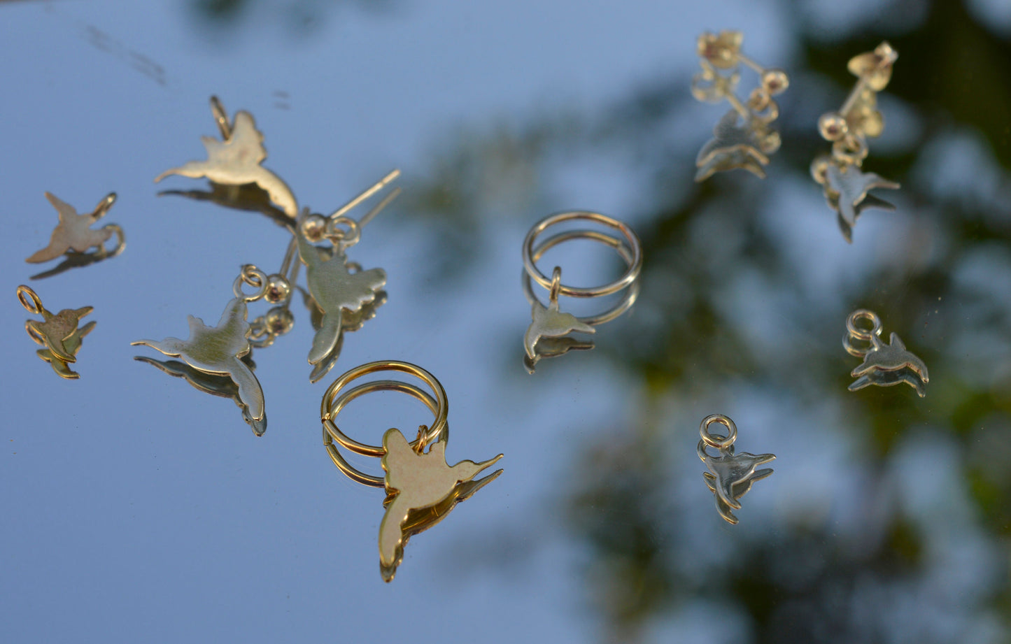 Dangle Hummingbird Earrings