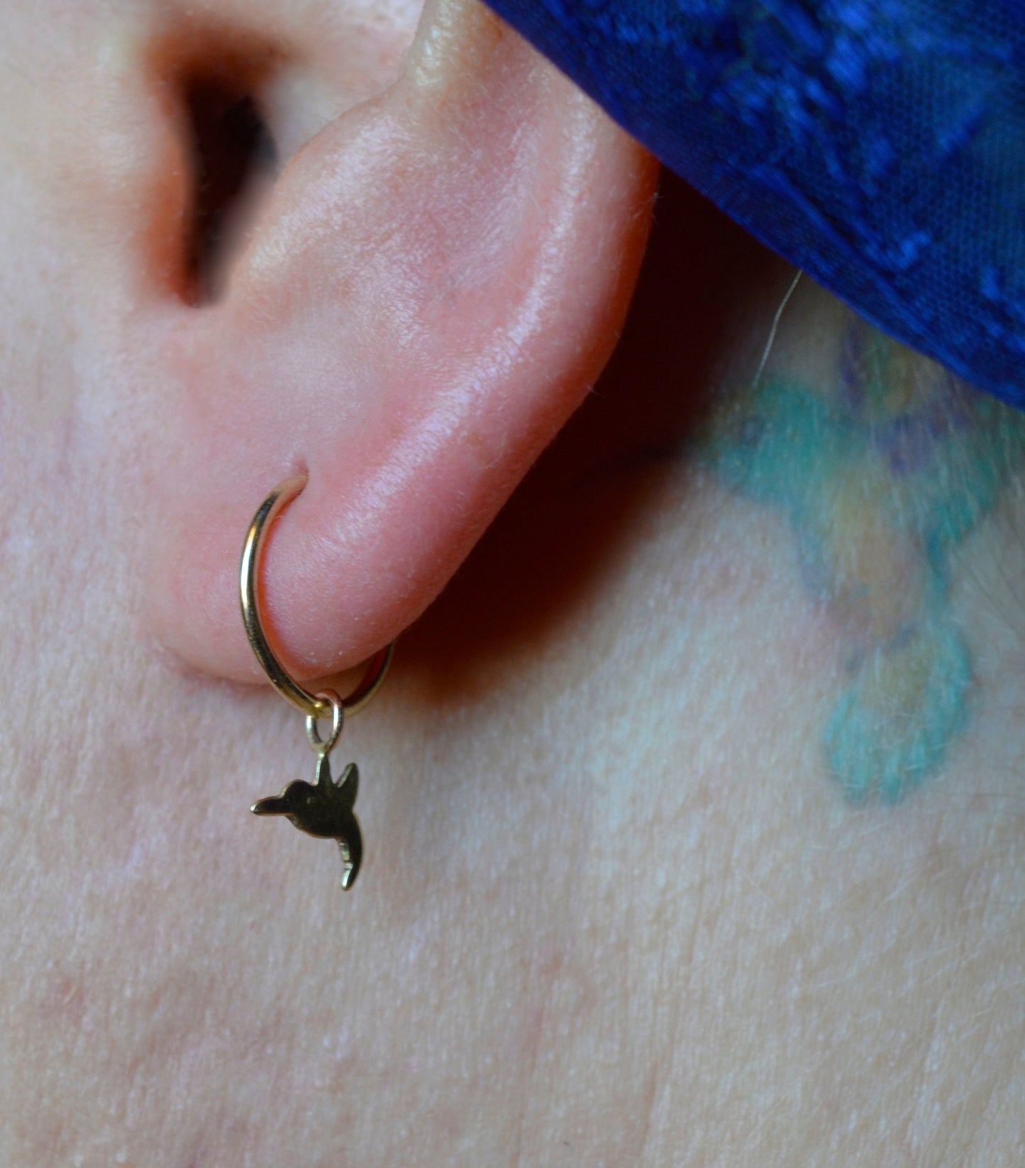 Hummingbird hoop earrings