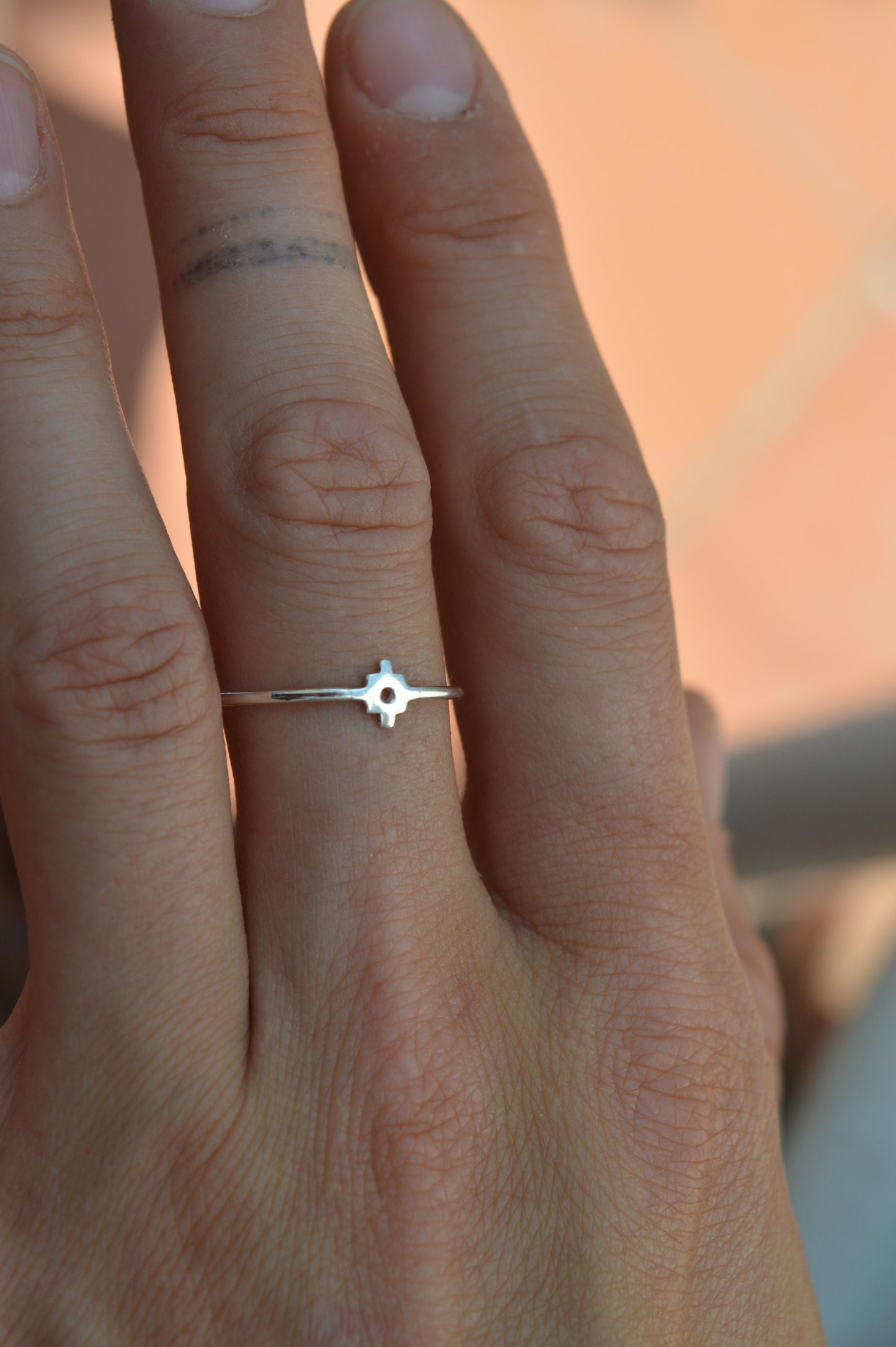 silver chakana ring