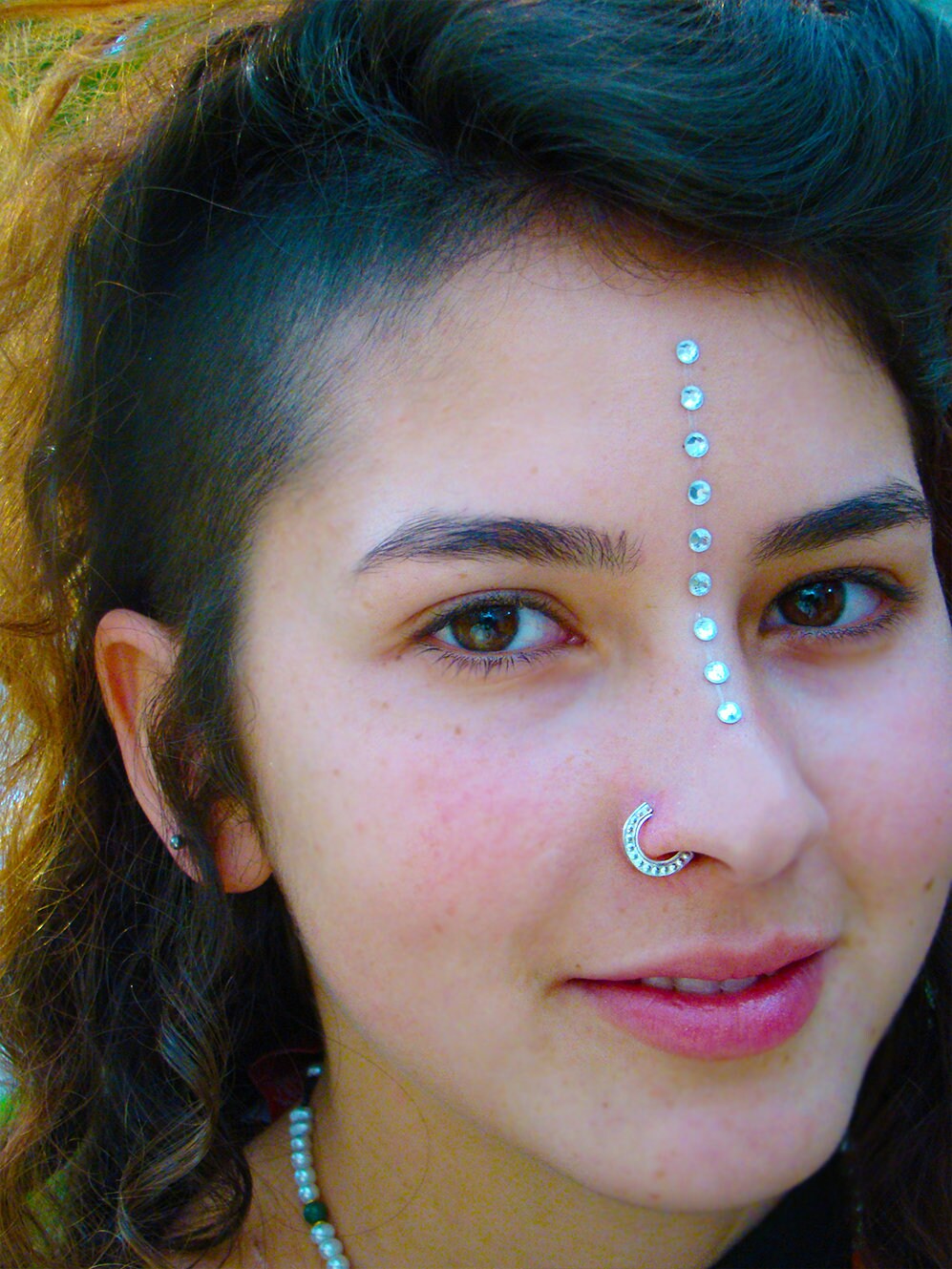 Boho silver nose piercing