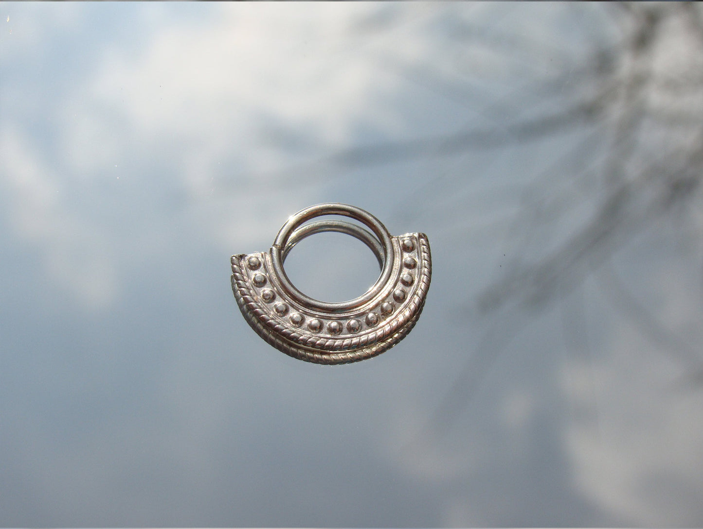 Silver nose ring hoop