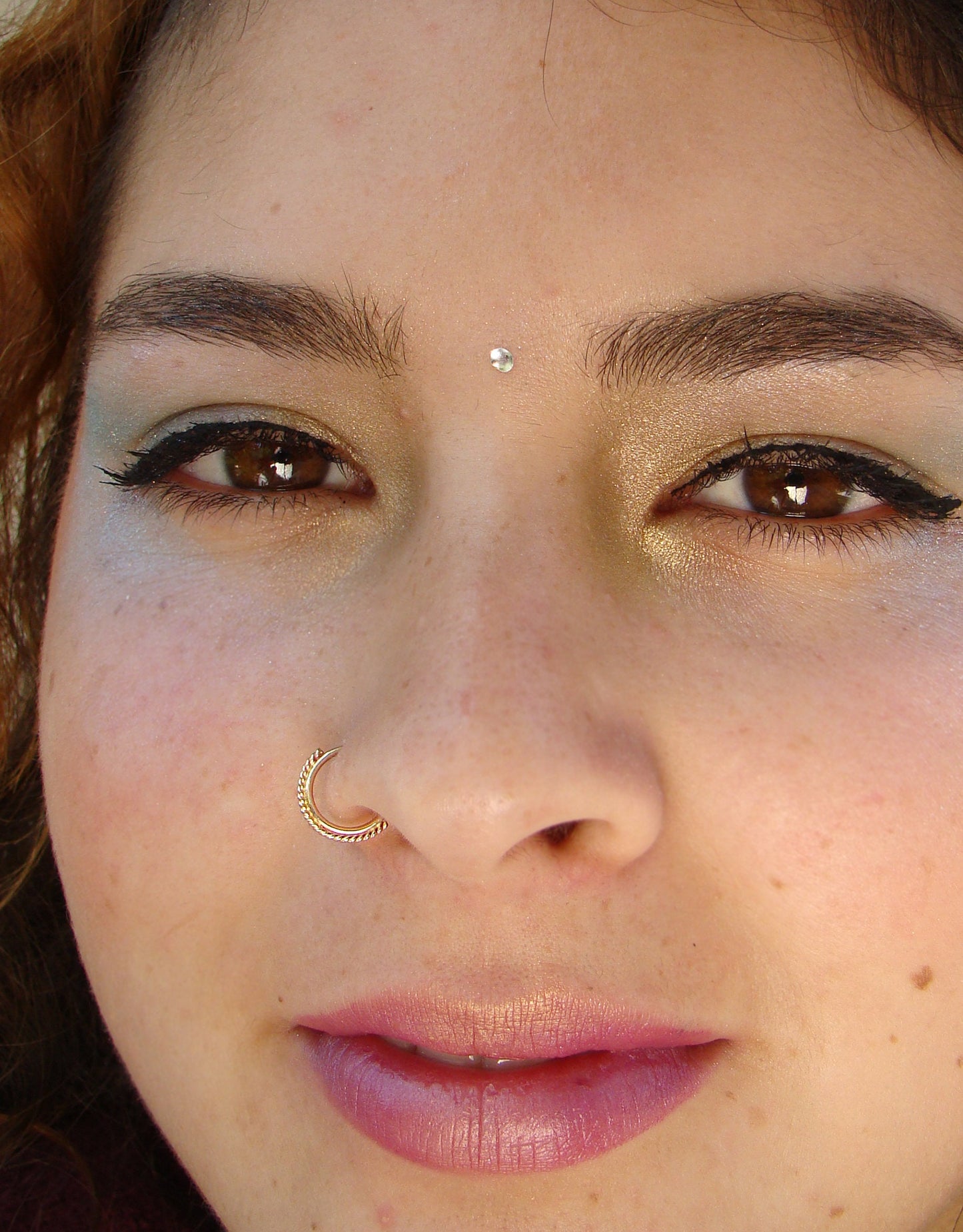 tribal tragus, Gold cartilage hoop, foreword helix earring, Gold Tragus, Helix earring, rook earrings, Cartilage earring, nose hoop, daith