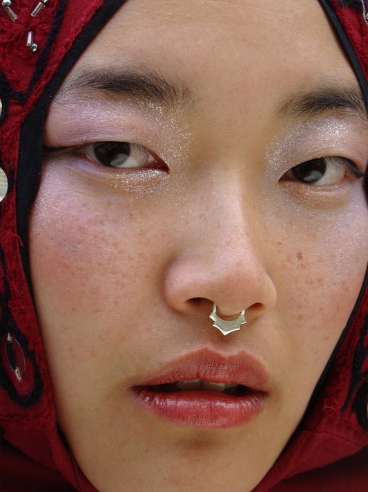 Tribal piercing septum ring