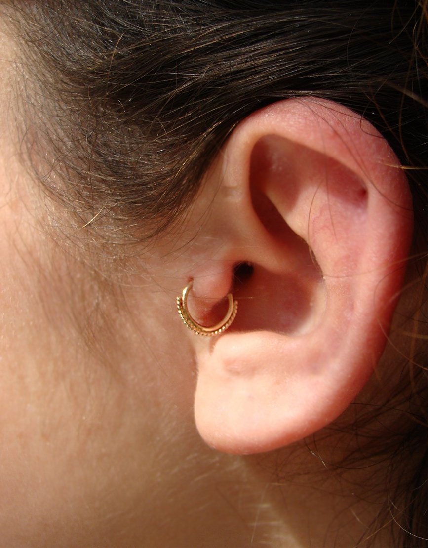 tribal tragus, Gold cartilage hoop, foreword helix earring, Gold Tragus, Helix earring, rook earrings, Cartilage earring, nose hoop, daith