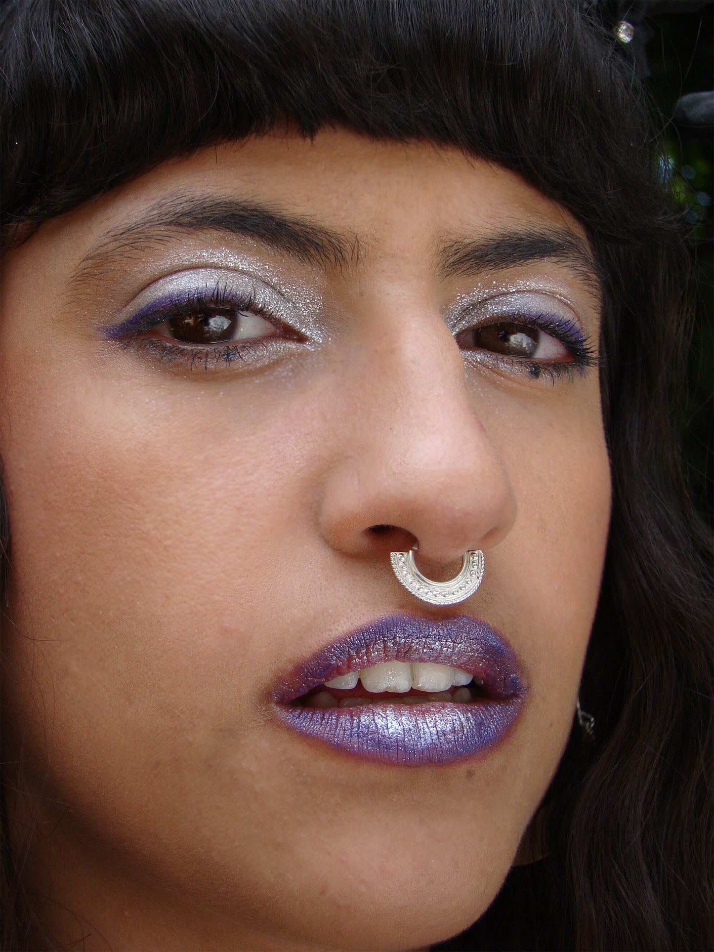 Silver nose ring hoop