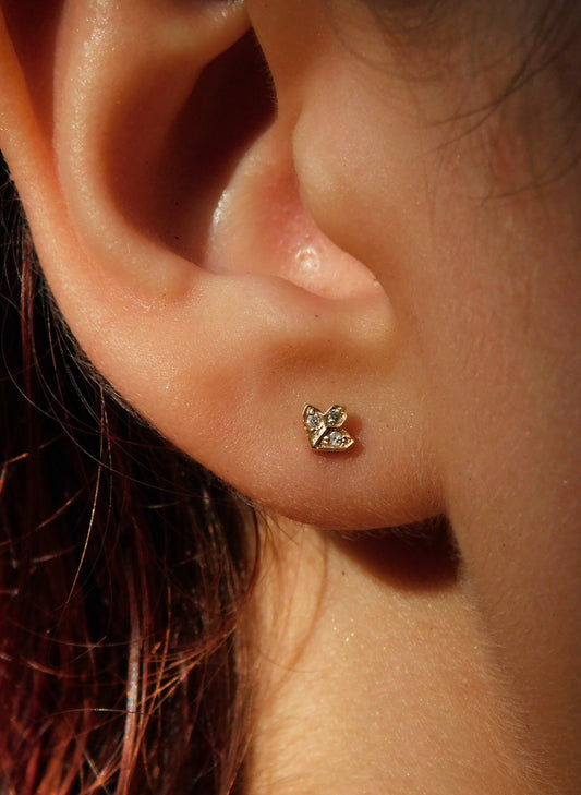 Diamond gold stud earrings