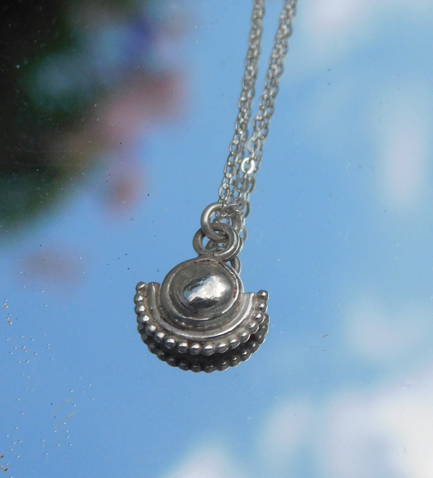 Boho silver necklace