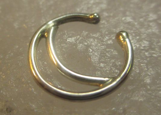 Non pierced septum, Fake Silver septum moon septum