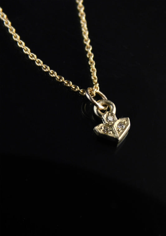 Wisdom'- delicate gold necklace- Diamond and gold pendant