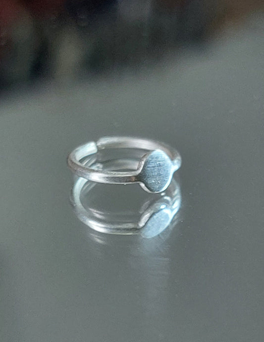 silver flat dot ring