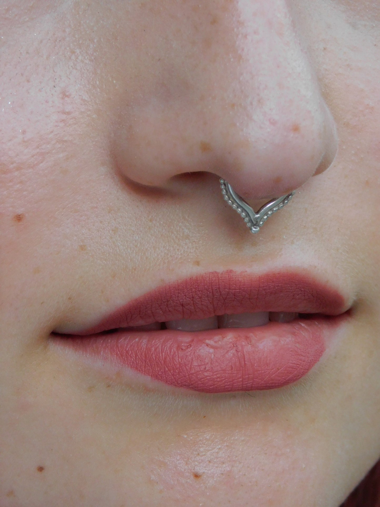 Silver drop Indian Septum ring