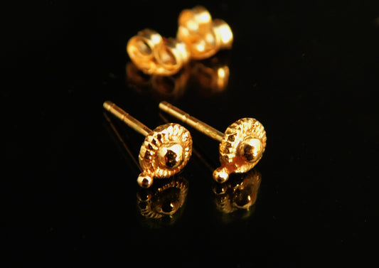 Tiny Indian flowers gold stud Earrings for girls