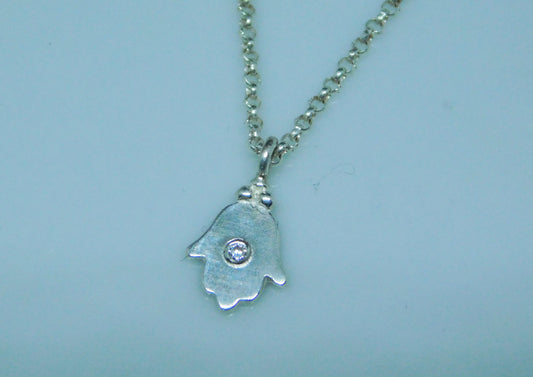 Hamsa silver necklace