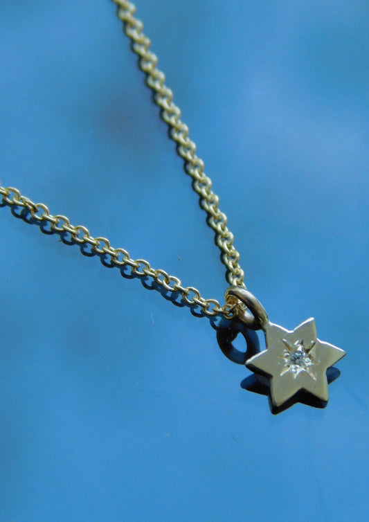 Star of David gold and diamond necklace