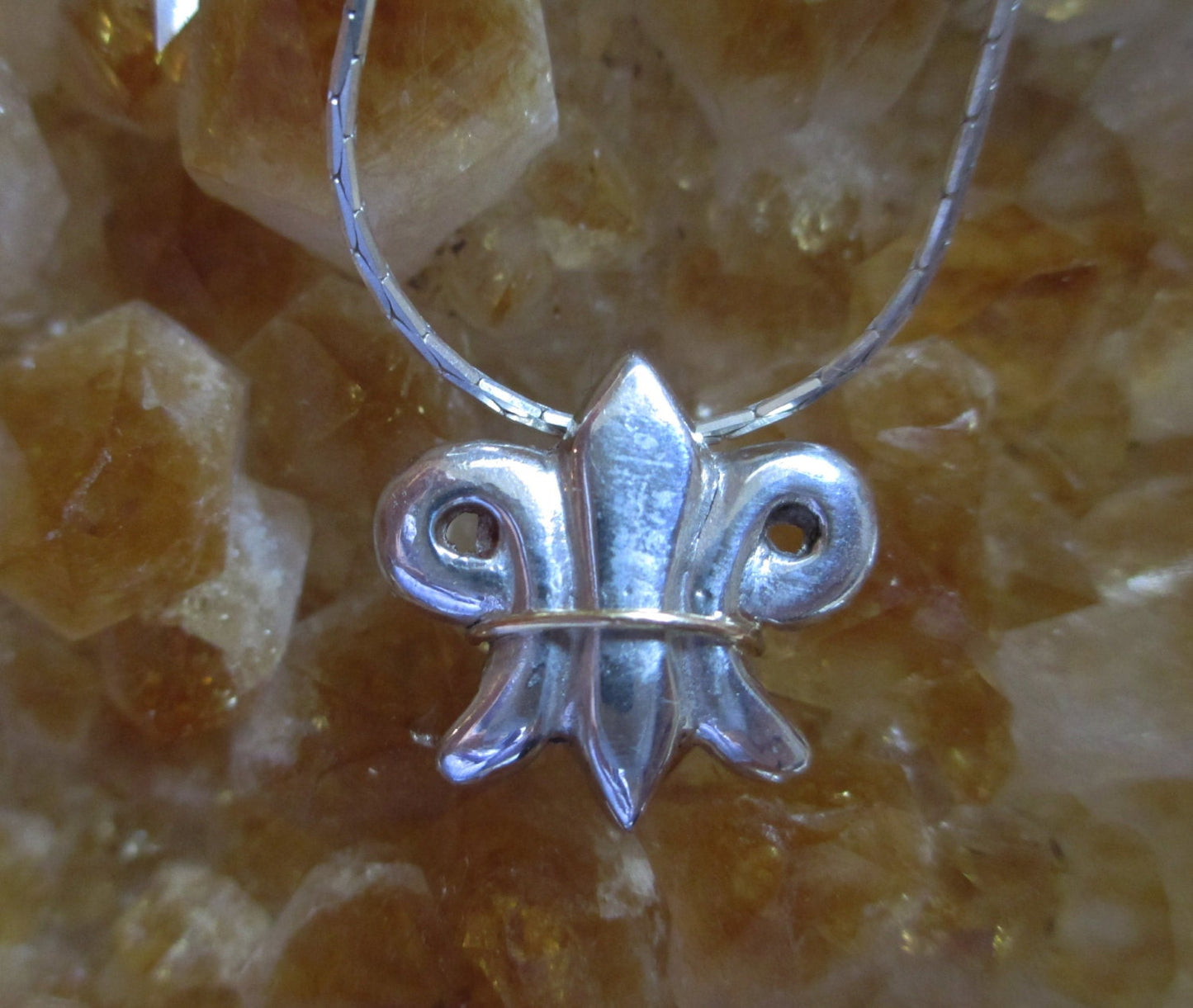 Fleur DE Li's- Mardi gras silver necklace