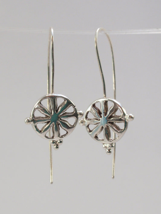 Dharma dangle sterling silver earrings