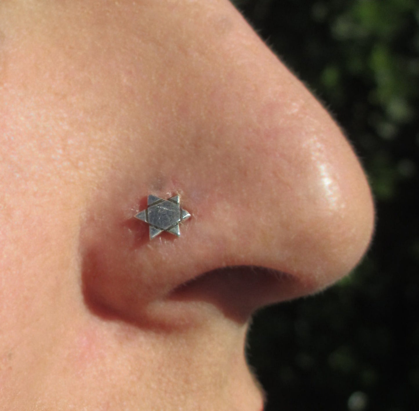 David Star Silver nose stud