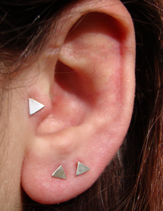 Triangle Silver stud earrings